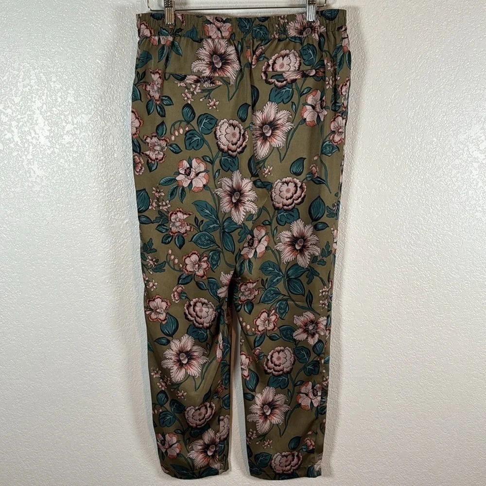 Lauren Ralph Lauren Satiny Floral Pull On Ankle Pant Size 4